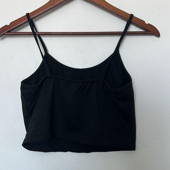 Women's Black Skull Hands Print Cropped Spaghetti Strap Tank Top Size Medium - Picture 2 of 3